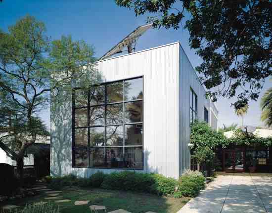 The 3,200-square-foot home is made of steel recycled from junked cars, cans, and washing machines. Picard believes he saved at least 100 trees by using this material instead of wood.
